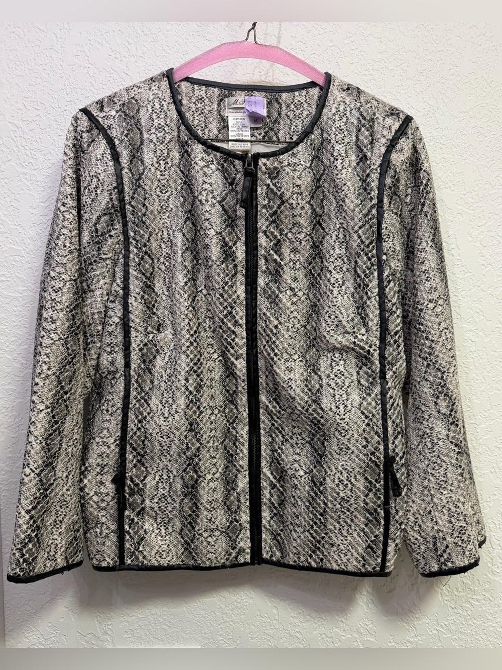 Max Studio Specialty Products Snake-Print Zip Jacket